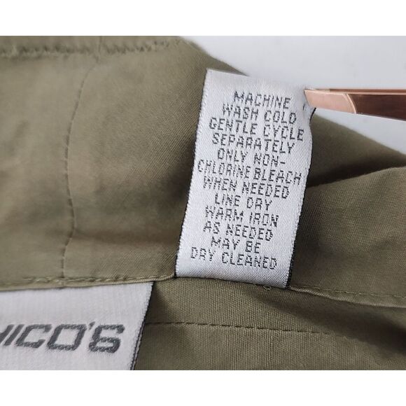 Chico's Olive Green Jacket Textured Cotton Blend Blazer Style Size 0 - Picture 6 of 6